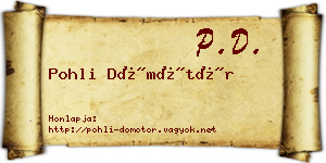 Pohli Dömötör névjegykártya